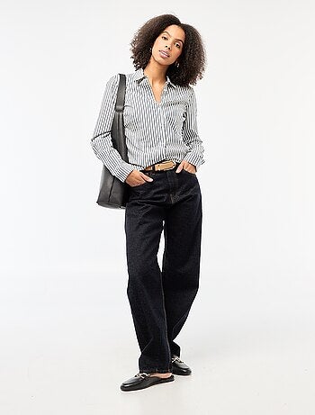 Chemise fittée col italien