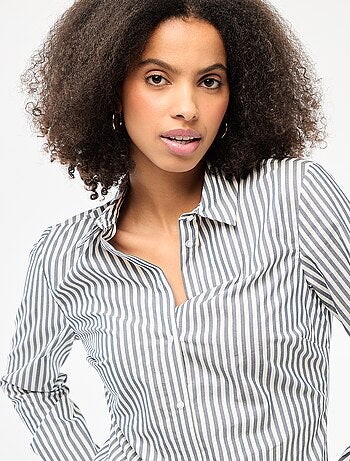 Chemise fittée col italien