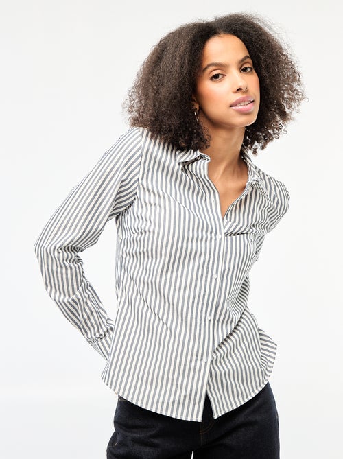 Chemise fittée col italien - Kiabi