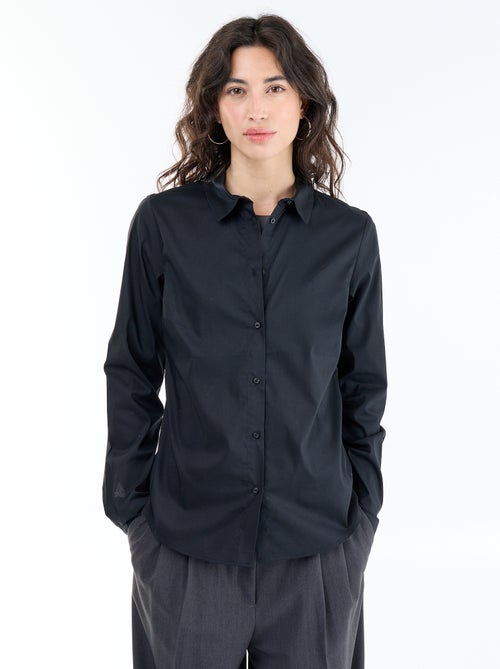 Chemise fittée col italien - Kiabi