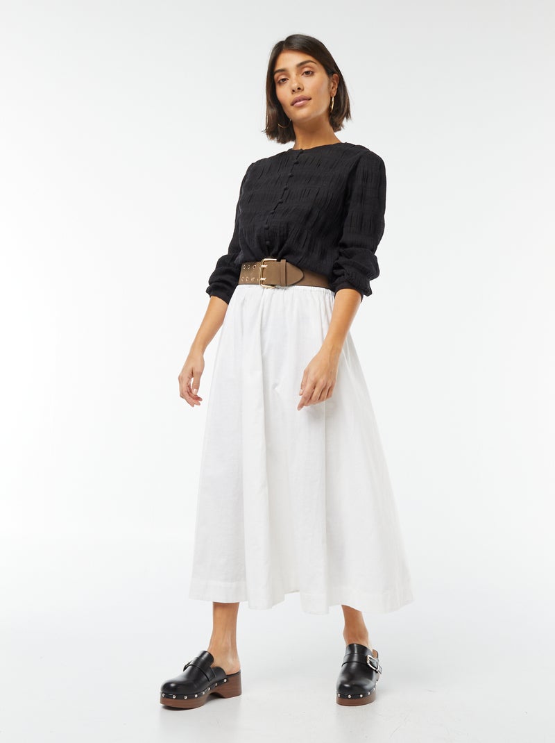 Chemise fluide en maille fantaisie noir - Kiabi