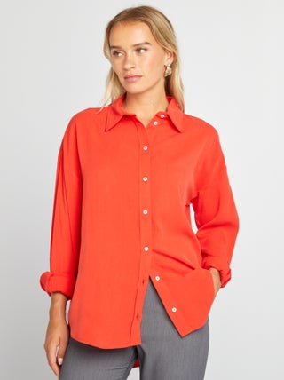 Chemise fluide en matière crêpe