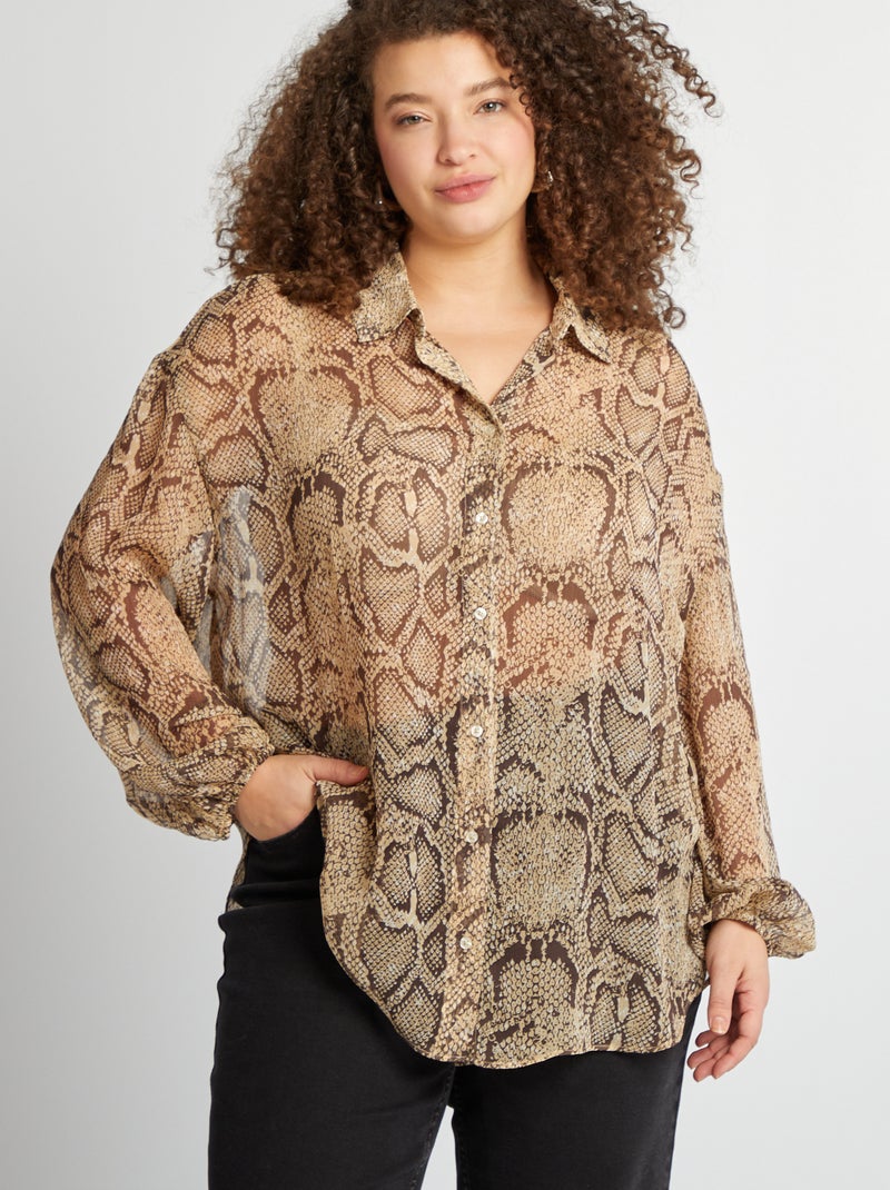 Chemise fluide imprimé 'Pyhton' BEIGE - Kiabi