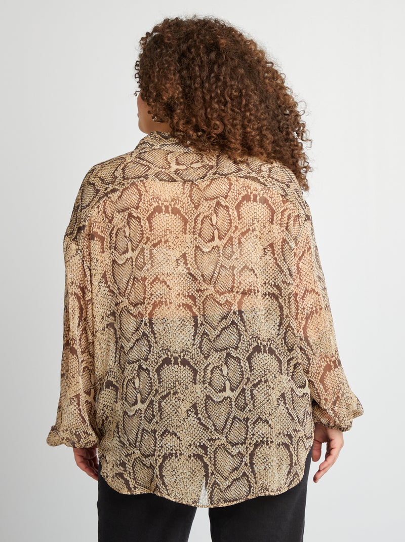 Chemise fluide imprimé 'Pyhton' BEIGE - Kiabi
