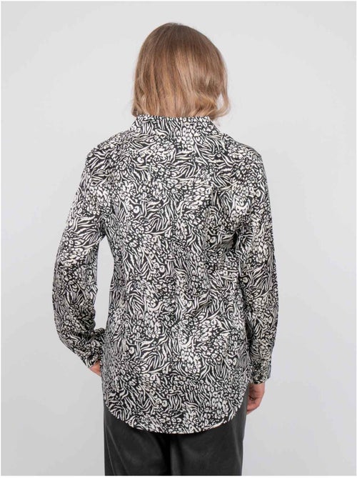 Chemise fluide motif animalier noir et blanc ophir - Kiabi