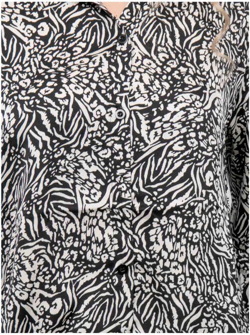 Chemise fluide motif animalier noir et blanc ophir - Kiabi