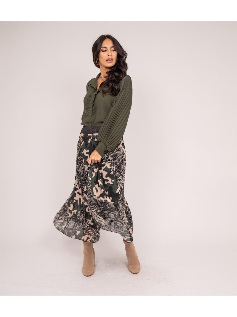 Chemise fluide ORVAL Kaki - Kiabi