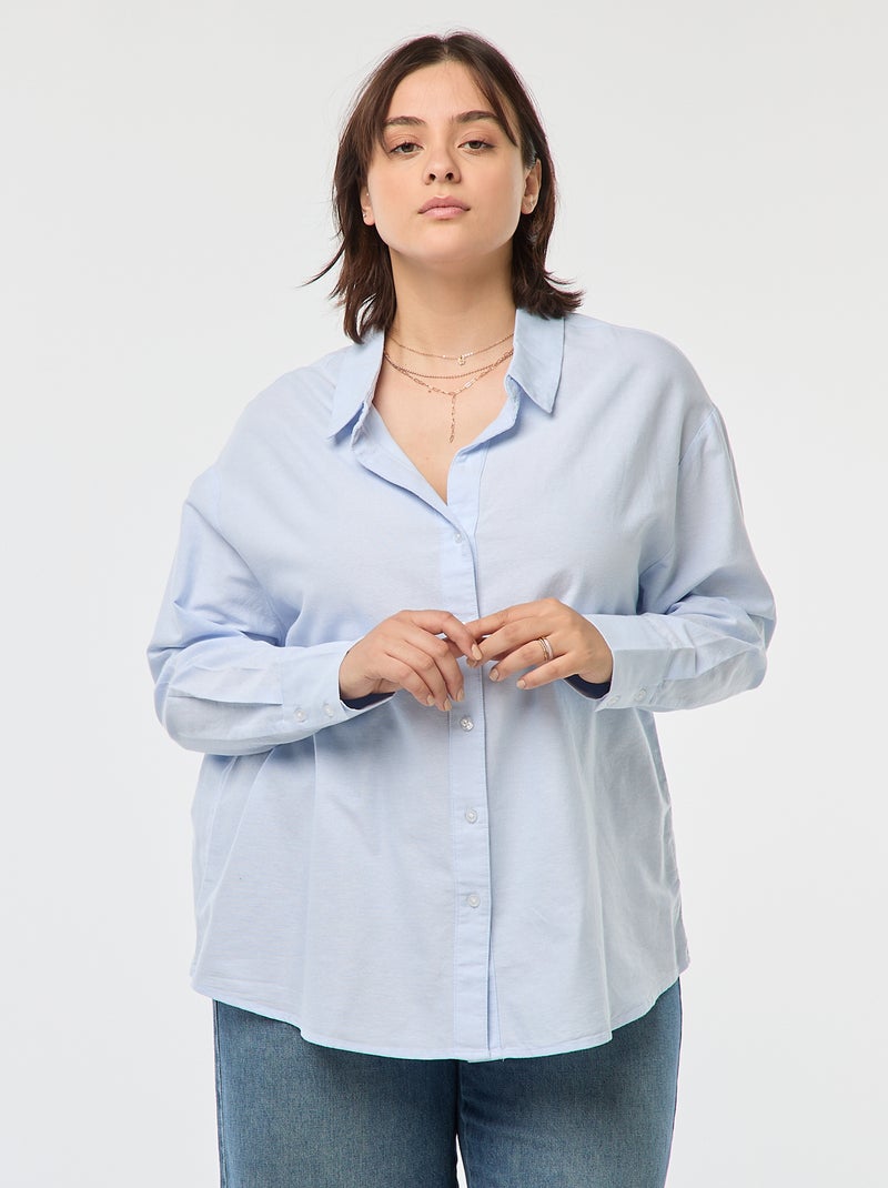 Chemise fluide oxford Bleu - Kiabi