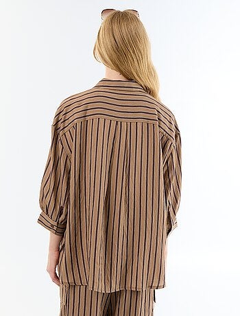 Chemise fluide rayée à manches ballon