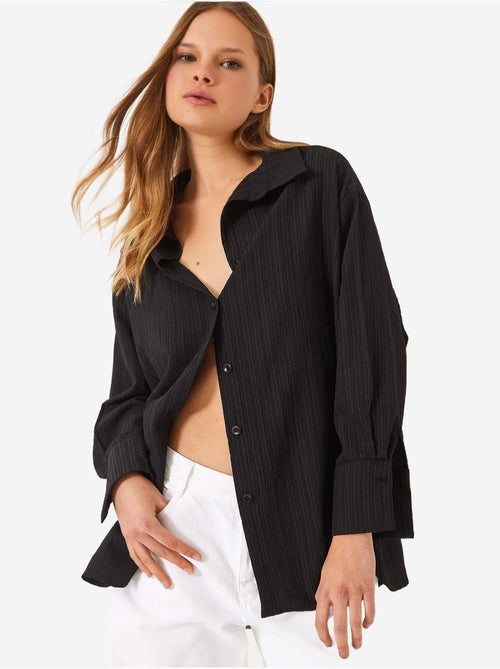 Chemise froissée basique surdimensionnée à épaules dénudées lucci - Kiabi Chemise froissée basique surdimensionnée à épaules dénudées lucci - Kiabi