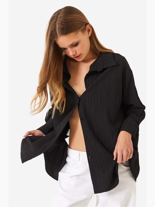 Chemise froissée basique surdimensionnée à épaules dénudées lucci - Kiabi Chemise froissée basique surdimensionnée à épaules dénudées lucci - Kiabi