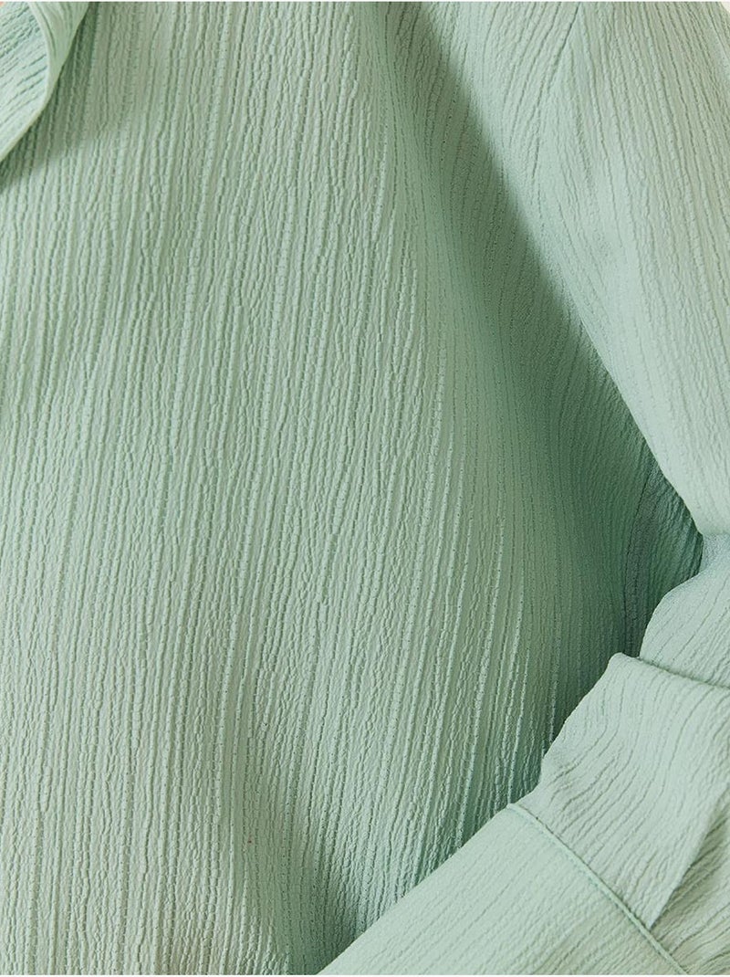Chemise froissée basique surdimensionnée à épaules dénudées lucci Vert menthe - Kiabi