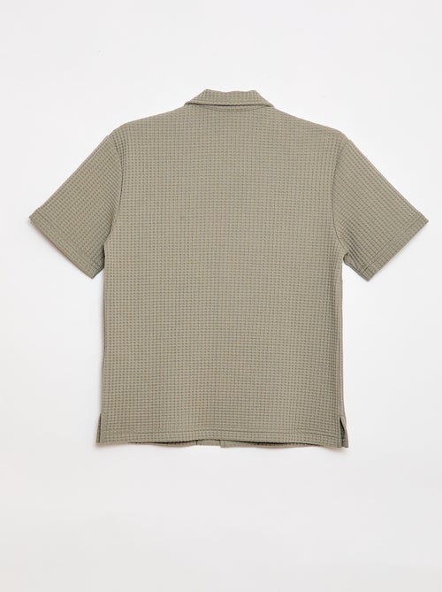 Chemise gaufrée unie - Kiabi