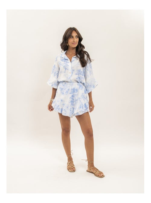 Chemise gaze de coton motifs toile de jouy olea - Kiabi Chemise gaze de coton motifs toile de jouy olea - Kiabi