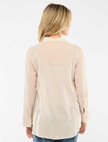 Chemise grossesse en coton rayée