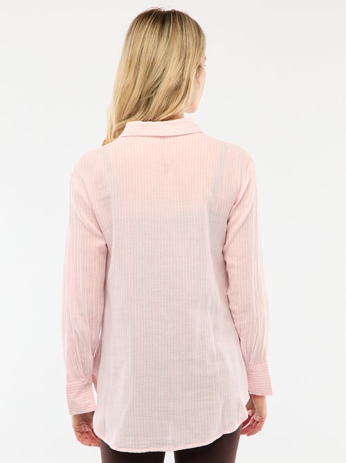 Chemise grossesse en coton rayée - Kiabi