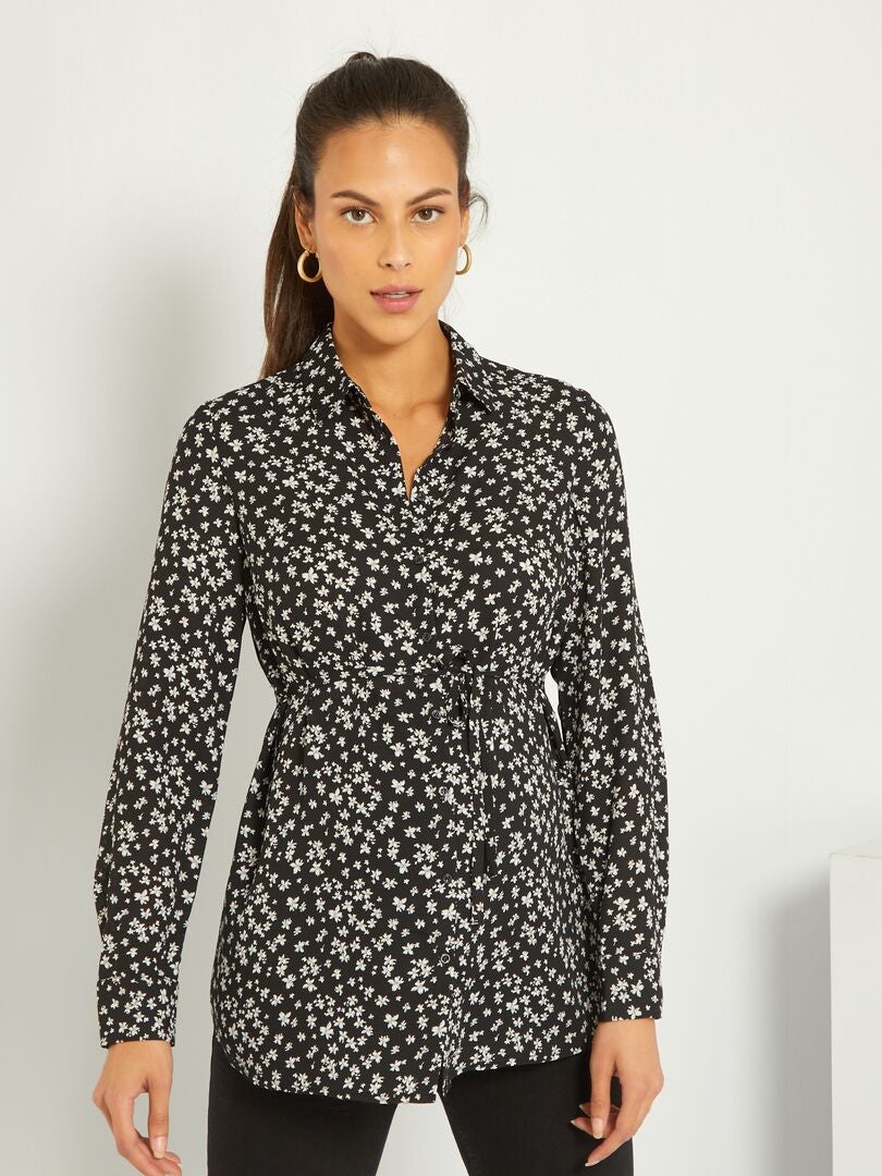 Chemise imprimée - 30,00€ - NOIR - Toscane