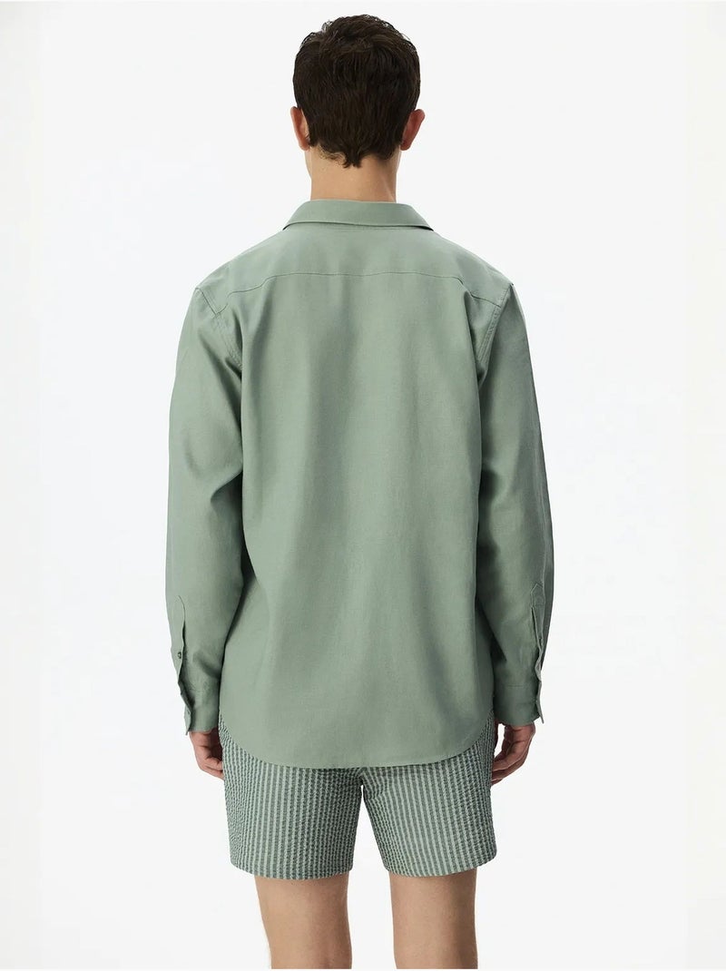 Chemise homme air en mélange de lin penti Vert menthe - Kiabi