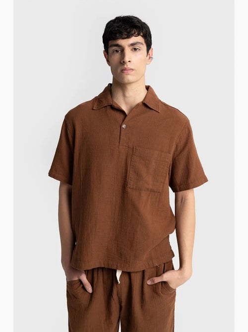 Chemise homme en coton à manches courtes coupe décontractée giesto - Kiabi Chemise homme en coton à manches courtes coupe décontractée giesto - Kiabi