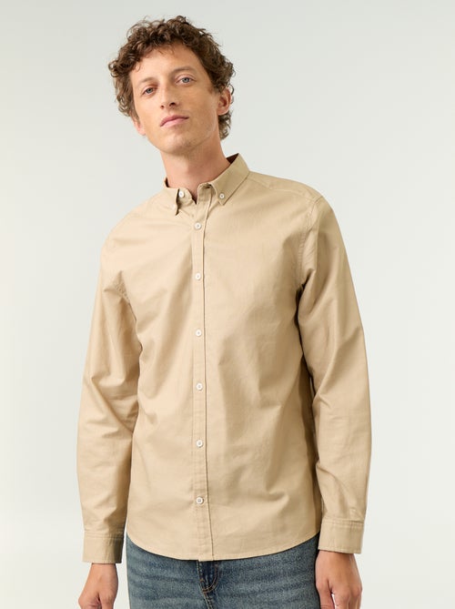 Chemise homme en coton à manches longues - Kiabi Chemise homme en coton à manches longues - Kiabi