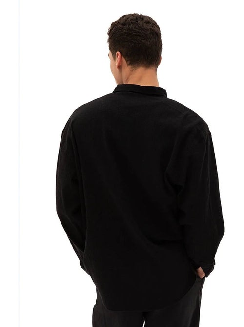 Chemise homme en coton à manches longues et col boutonné giesto - Kiabi