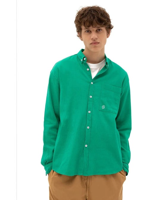 Chemise homme en coton à manches longues et col boutonné giesto - Kiabi Chemise homme en coton à manches longues et col boutonné giesto - Kiabi