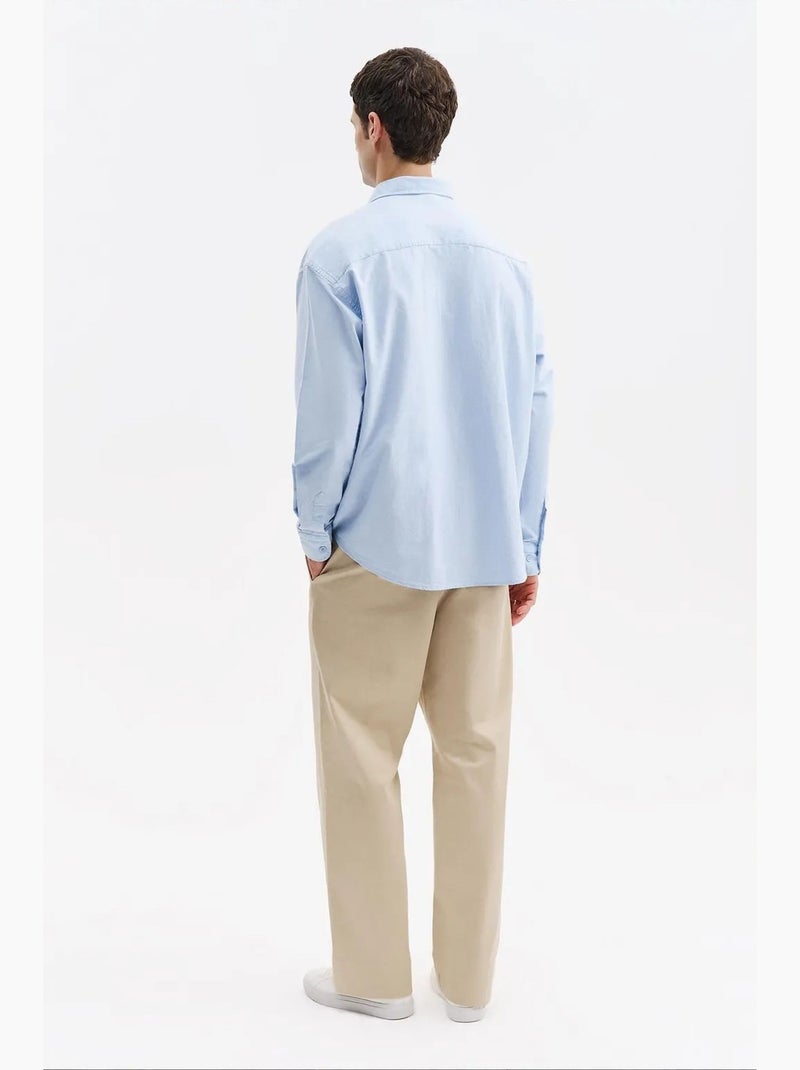 Chemise homme en coton giesto Bleu ciel - Kiabi