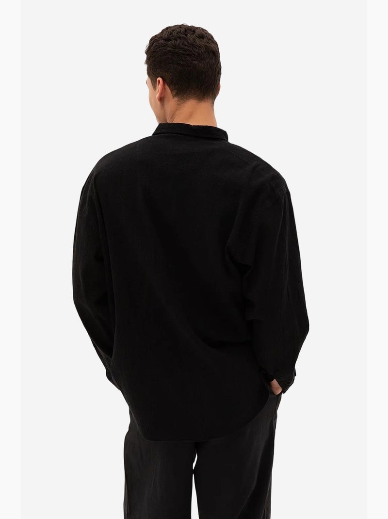 Chemise homme en coton giesto Noir - Kiabi