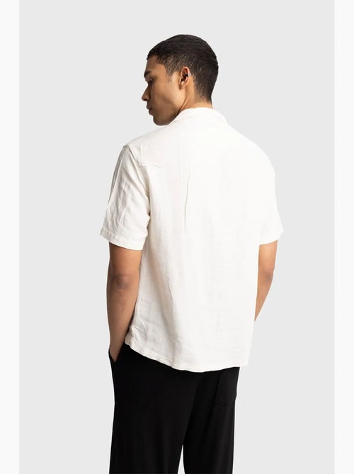 Chemise homme en popeline de coton brodée à manches courtes giesto - Kiabi