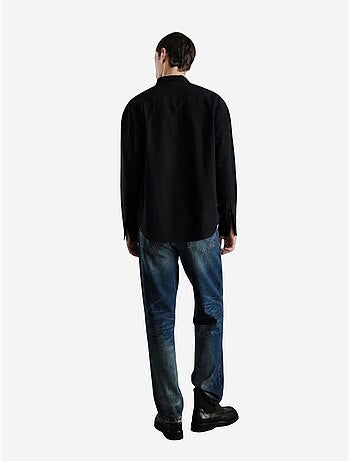 Chemise homme en popeline de coton brodée giesto