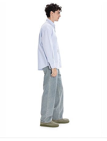 Chemise homme en popeline de coton texturée giesto