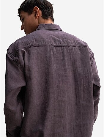 Chemise homme oversize à manches longues et poche giesto