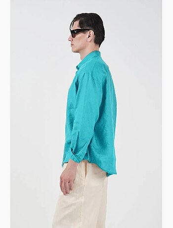 Chemise homme oversize en lin, manches longues giesto