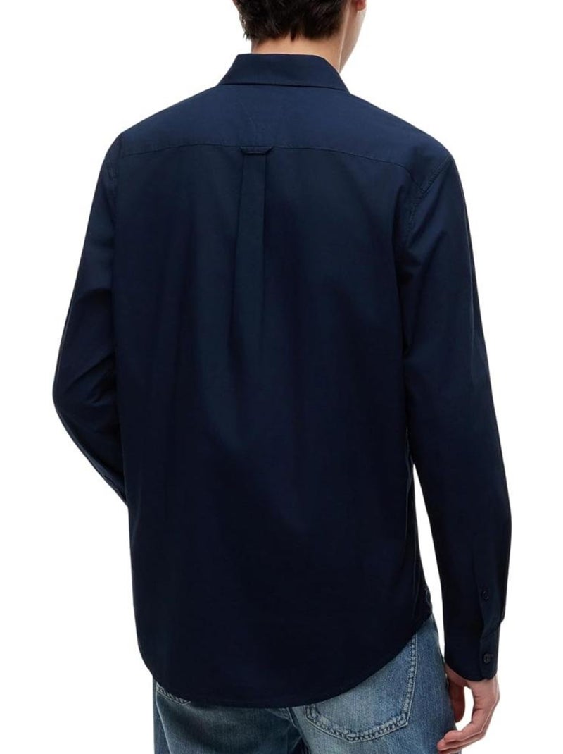 Chemise Homme Tommy Hilfiger Poplin Bleu - Kiabi