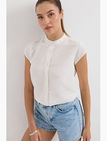 Chemise imprimée en crêpe à boutons bdart