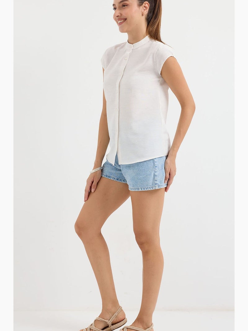 Chemise imprimée en crêpe à boutons bdart Blanc cassé - Kiabi