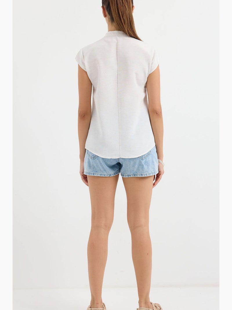 Chemise imprimée en crêpe à boutons bdart Blanc cassé - Kiabi