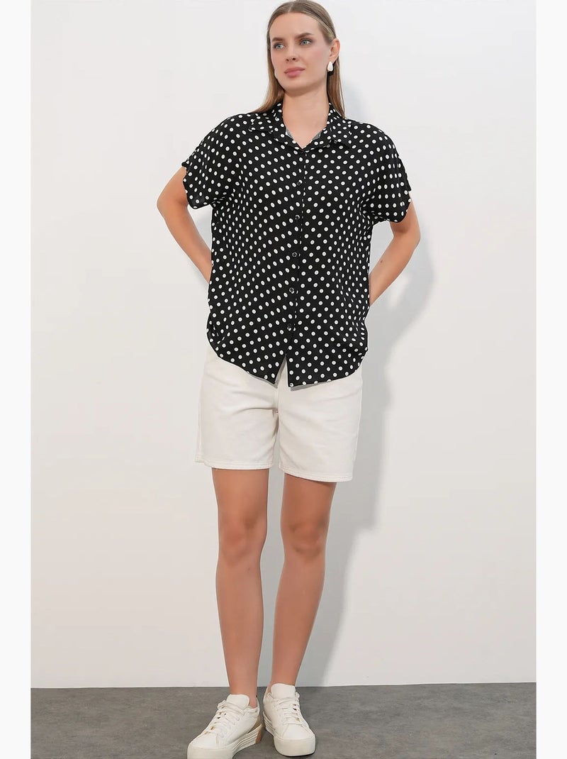 Chemise imprimée en crêpe à boutons bdart Noir - Kiabi
