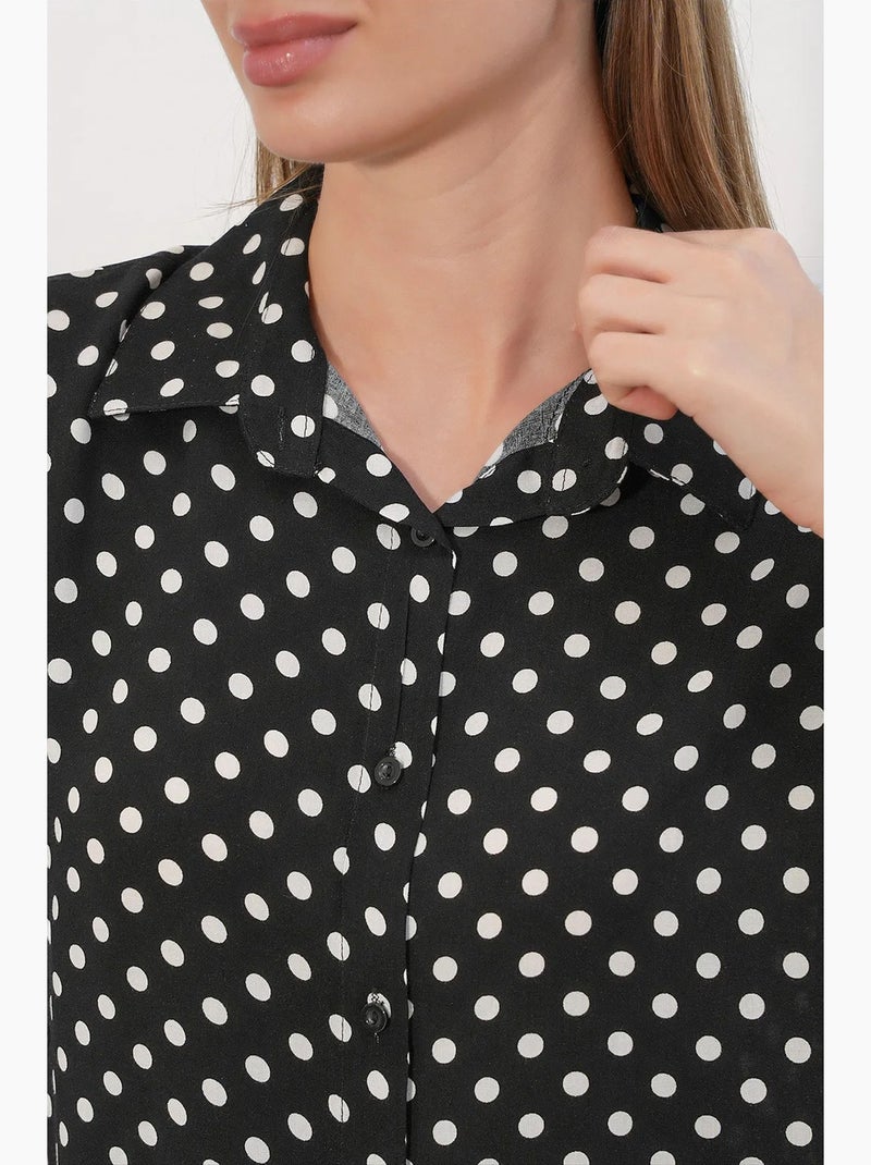 Chemise imprimée en crêpe à boutons bdart Noir - Kiabi