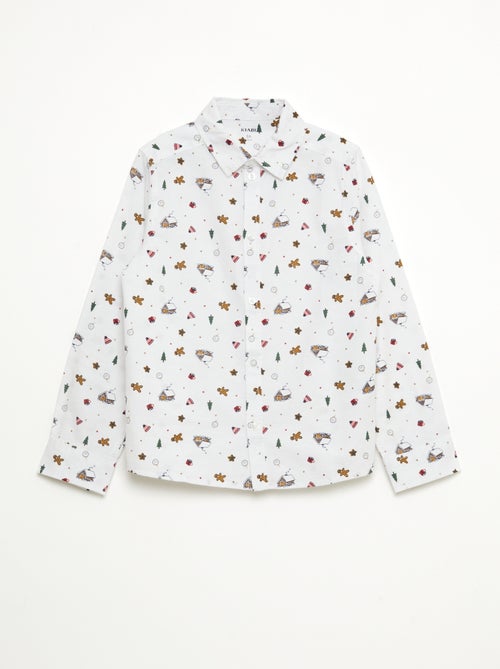 Chemise imprimée Noël regular en coton - Kiabi