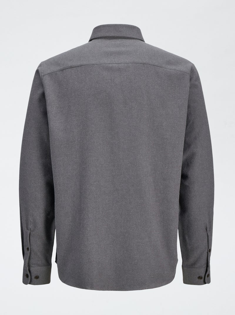 Chemise 'JJrebel' en flanelle de coton Gris - Kiabi