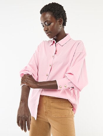 Chemise large à boutons coquillages