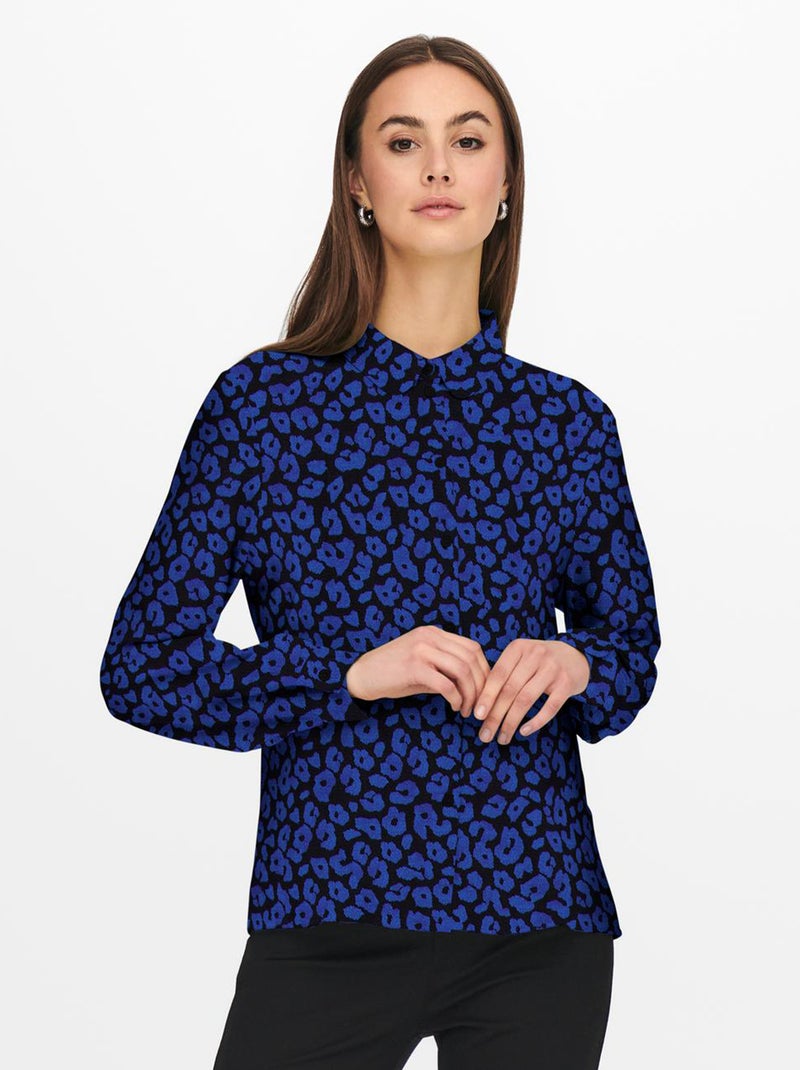 Chemise 'léopard' 'JDY' BLEU - Kiabi