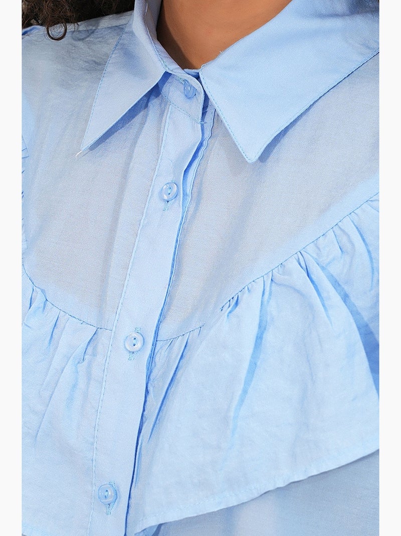 Chemise longue ample texturée bdart Bleu ciel - Kiabi