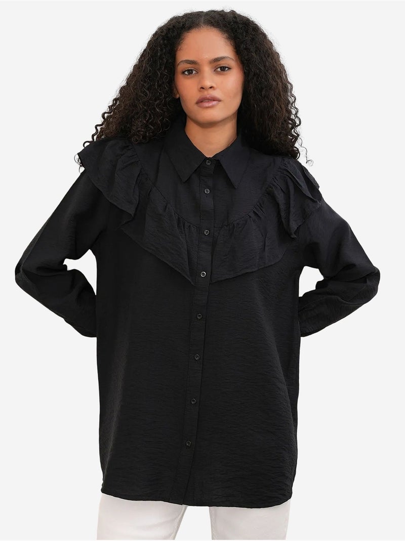 Chemise longue ample texturée bdart Noir - Kiabi