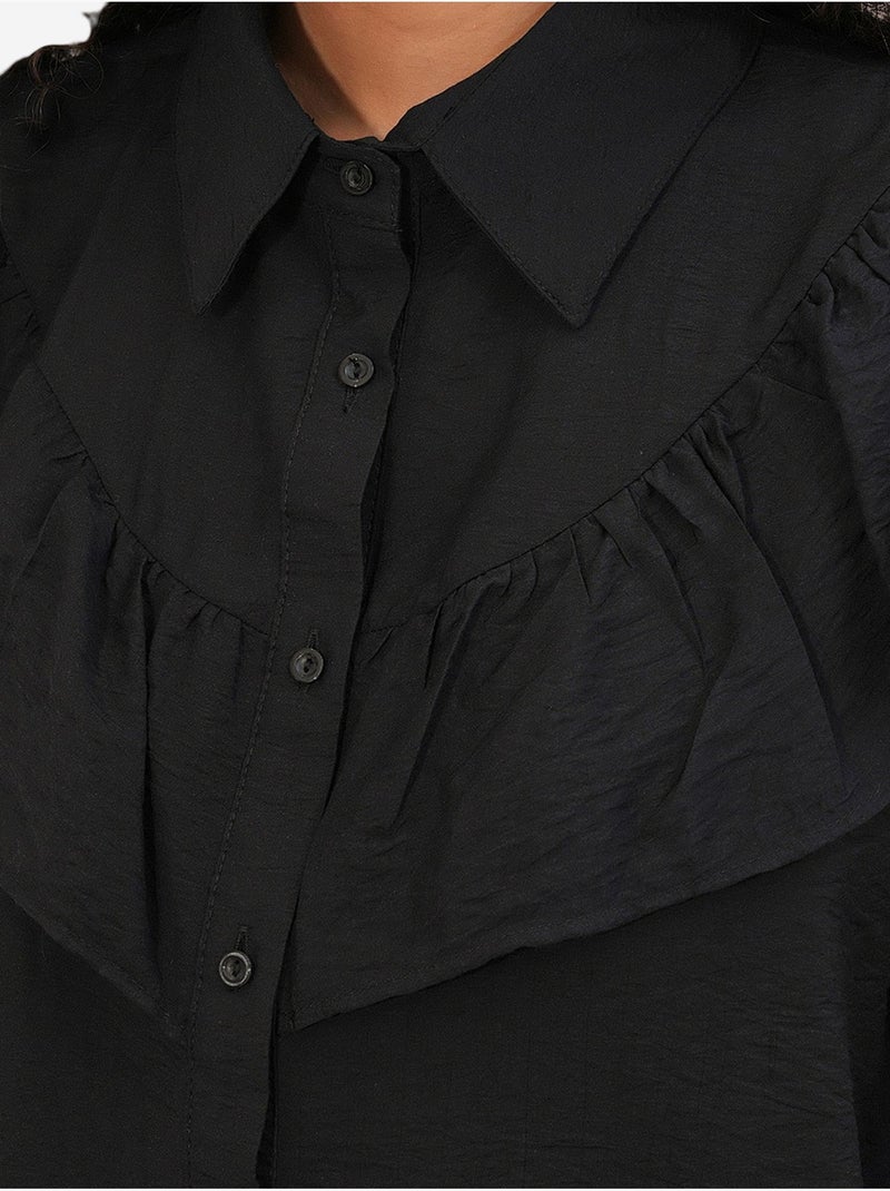 Chemise longue ample texturée bdart Noir - Kiabi