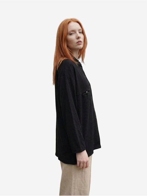 Chemise longue oversize à manches longues en mélange de lin my fashion - Kiabi