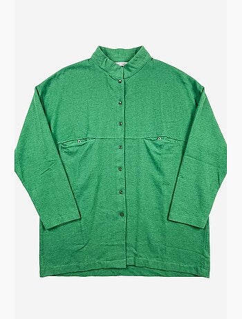 Chemise longue oversize à manches longues en mélange de lin my fashion