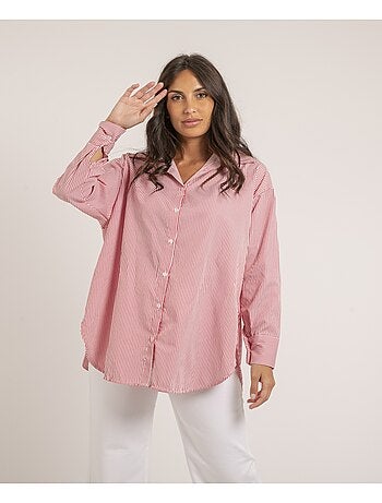 Chemise longue rayures olaure