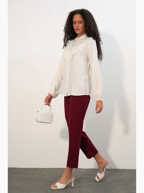 Chemise longue tissée à col mao bdart - Kiabi